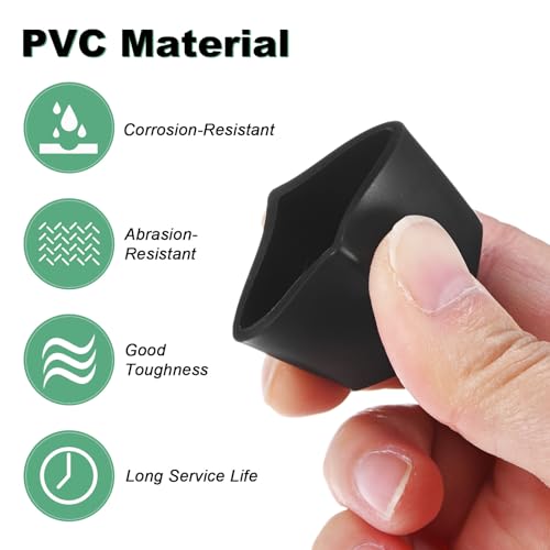 Image of M METERXITY 20-Pack Square Chair Leg Caps, 0.78 inch (20mm) PVC Chair Leg Floor Protectors for Chairs /Table /Bed, Furniture Feet Covers Cups Non-Slip End Tips