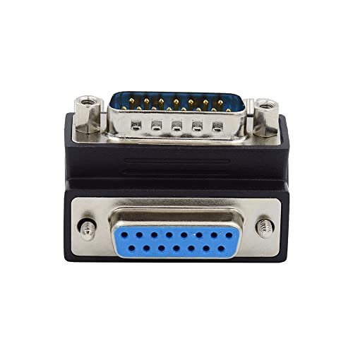 Xiwai Db15 Serial Adapters D-Sub 15-Pin Rs232 D-Subminiature Adapter Male To Female With Screw Nuts Db Connector Up 90 Degree Angled #TOP10