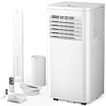 Portable Air Conditioner 8000 BTU, Remote Control, Fan Mode, Cools 350sq. ft, 24 Hour Timer, Quiet Operation,Window, 2 Fan Speed for Bedroom Office Home Dorm