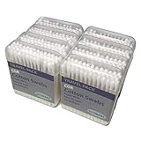 400pcs CGR Organic cotton Swabs, 100% Cotton Double-Tipped, White Paper Sticks(compostable), Travel...