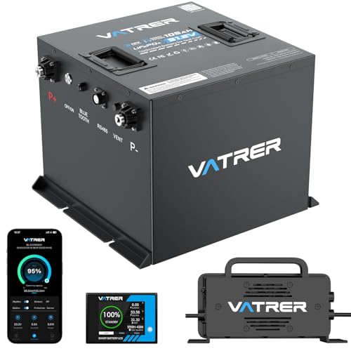 Image of VATRER POWER 48V 105Ah Mini Lithium Golf Cart Battery, Built-in 200A BMS