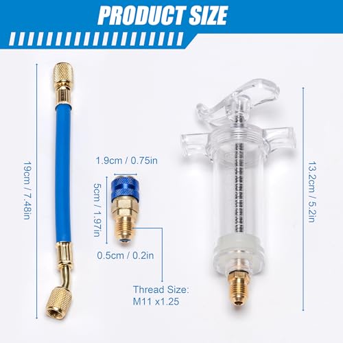 Kit manual de inyector de aceite y tinte para compresor AC 30ml miniatura 4