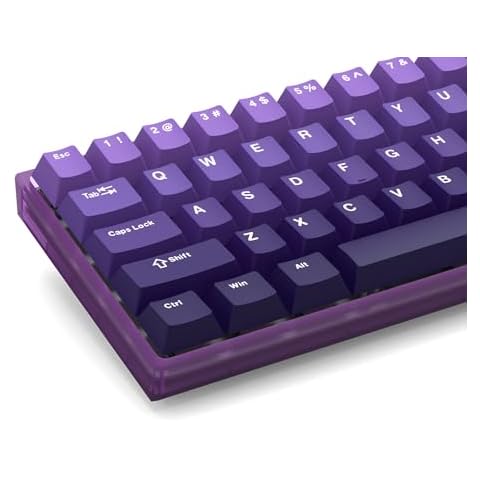 Womier PBT keycaps,Double Shot keycaps 75 Percent,Cherry Profile Keyboard keycaps,Gradient Purple Key Cap for Mechanical Gaming Keyboards（132key,only keycaps） Cover