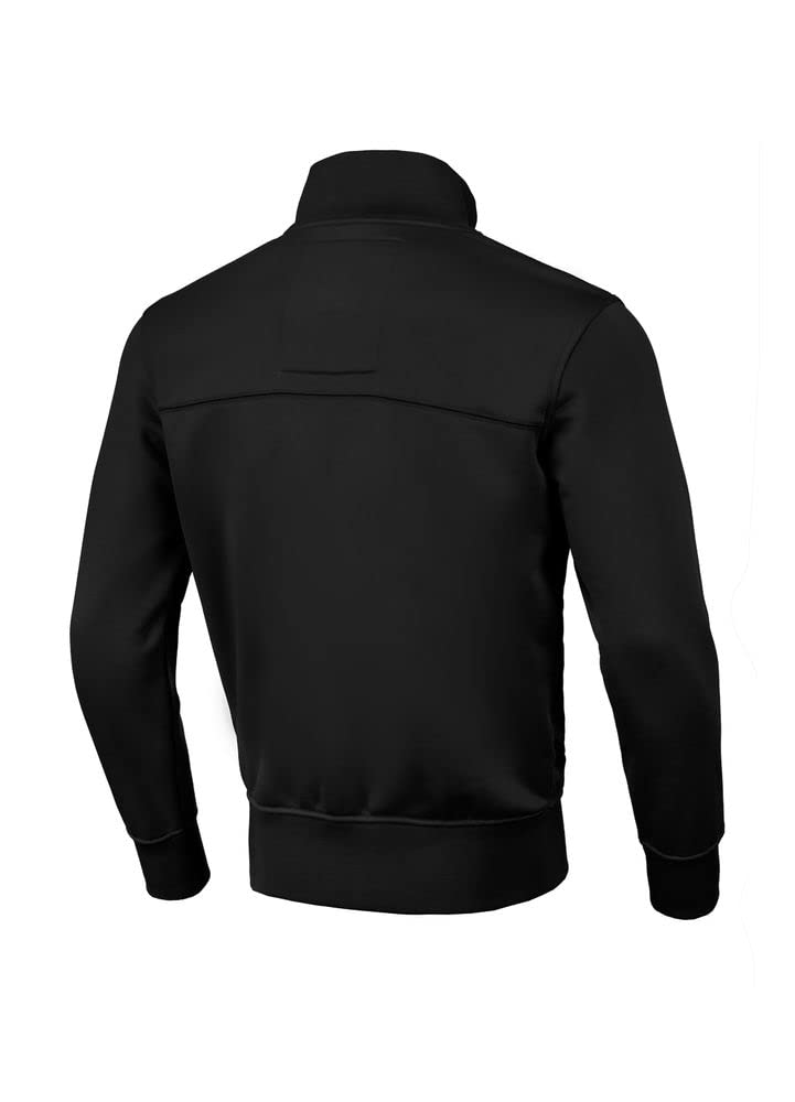 PITBULL - Sudadera Hombre con Cremallera Oldschool Small Logo, Chaqueta Sudadera Hombre Clásica con Cuello Alto, Mangas de Canalé, Ajuste Slim, Look Deportivo