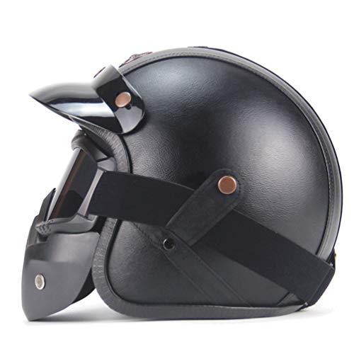 Casque allemand Vintage Crash casque Casque Jet Casco Moto Retro Demi-casques Casque de moto le plus léger Casque Jet Cascos Moto Le plus petit casque demi-visage DOT Cover