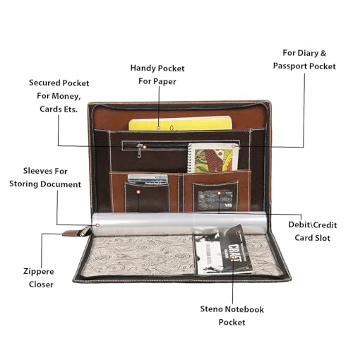 Image of COI Leatherette Material Professional File Folders for Certificates, Files and folders for documents, Document Folder for certificates with 20 Leafs