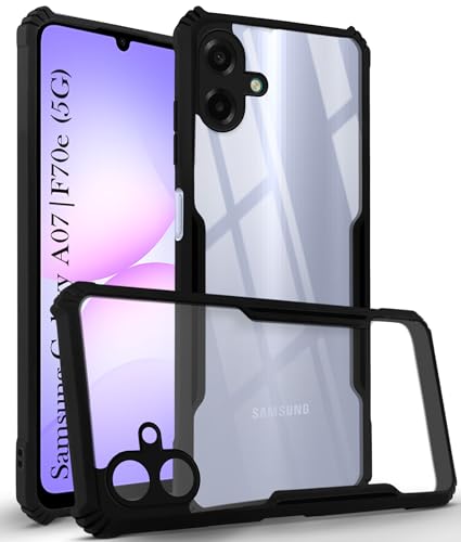 Image of Jkobi Hybrid Back Cover Case for Samsung Galaxy A07 5G | F70e 5G (Shockproof with Polycarbonate Clear Panel | Professional Black)