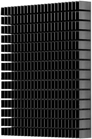 Les-Theresa Radiator 150 x 120 x 20 mm aluminiowy radiator chłodnica z przewodzącą ciepło taśmą klejącą żebra chłodzące do chłodnicy, elektroniki, CPU LED (czarny)
