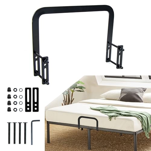 Sujeta Colchones Al Somier, Regulables Sujeta Colchones Antideslizantes Metal Estabilizadores de Colchón para Paneles de Cama Macizos Estructuras de Cama de Madera, 1 Pieza, Negro