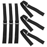 KONTONTY 6pcs Adjustable Elastic Wig Bands 2.5cm Black Stretchy Straps with Edge Binding for Wig Supplies