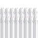 (16-Pack) Barrina T8 T10 T12 LED Light Tube 4ft 24W 6000K Super Brightness Daylight White, Dual-End Powered, T8 T10 T12 Fluorescent Light Bulbs Replacement, ETL Listed