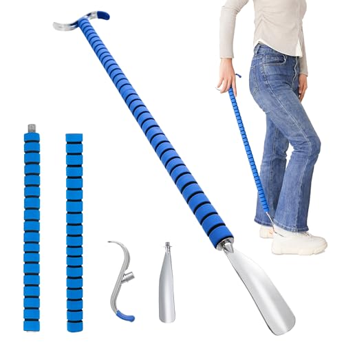 Fanwer Metal Long Shoe Horn with Dressing Stick - Shoe