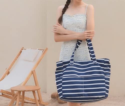 Large Beach Tote Bag With Zipper Pockets Waterproof Sandproof Pool Bags Gym Bag With Wet Compartment Travel Carry On Women #TOP4