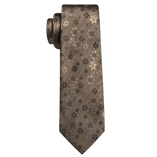 Image of Barry.Wang Men Tie Set Floral Paisley Silk Necktie Pocket Square Cufflinks Formal Wedding Party Business