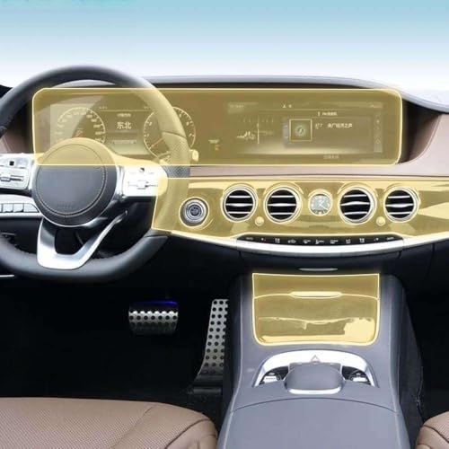 Protector de consola para coche Mercedes W222, lámina protectora de TPU para viajes impecables