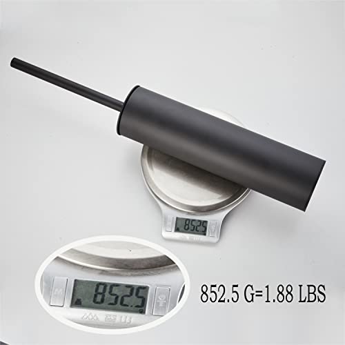 Image of Freestanding Luxury Toilet Brush 304 Stainless Steel Toilet Brush and Holder 19-Inches Tall Round Rust Resistant Anti-Odor and Easy to Clean with Matte Black Finished