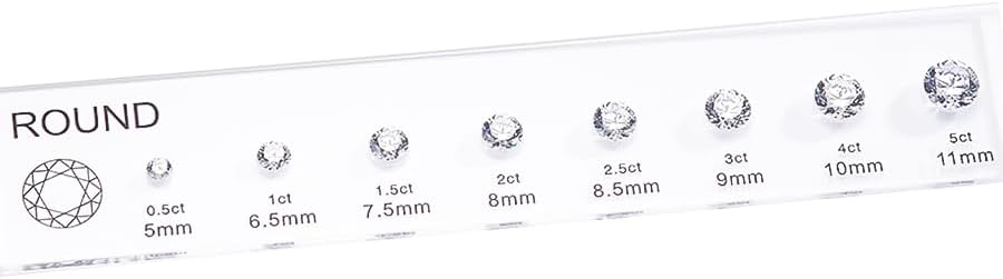 Diamond Size Shape Guide Selector Kit, 5A Cubic Zirconia Engageme...