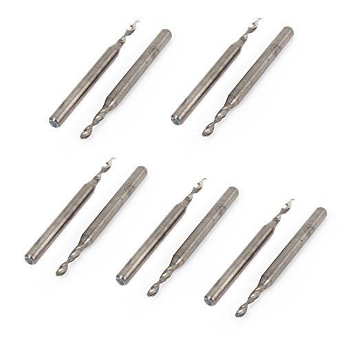 Alcoa Prime10pcs 1.85mm Tip Spiral Flute Tungsten Carbide Micro PCB