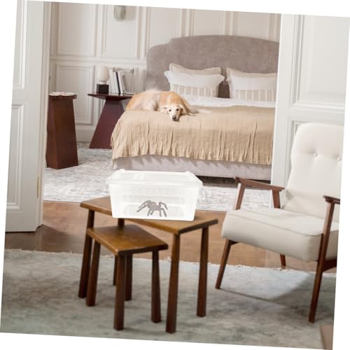 Gadpiparty Transparente Reptilienfutterbox, Robuste Langlebige Kunststoff Aufzuchtbox mit Doppelöffnung (26x18x11.5 cm), Tierfreundliche Pflegeleichte Box für Spinnen, Eidechsen, Schlangen und Kleine