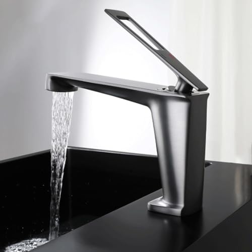 Grifo monomando para lavabo de bano con dos mangueras de flujo regular 2
