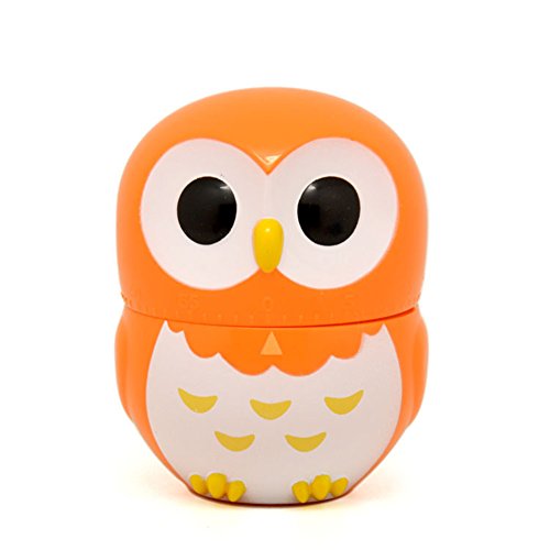 Image of (Orange) - Golandstar Cute Cartoon Owl Timers Mini Size 60 Minutes Mechanical Kitchen Cooking Timer Clock Loud Alarm Counters Manual Timer (Orange)