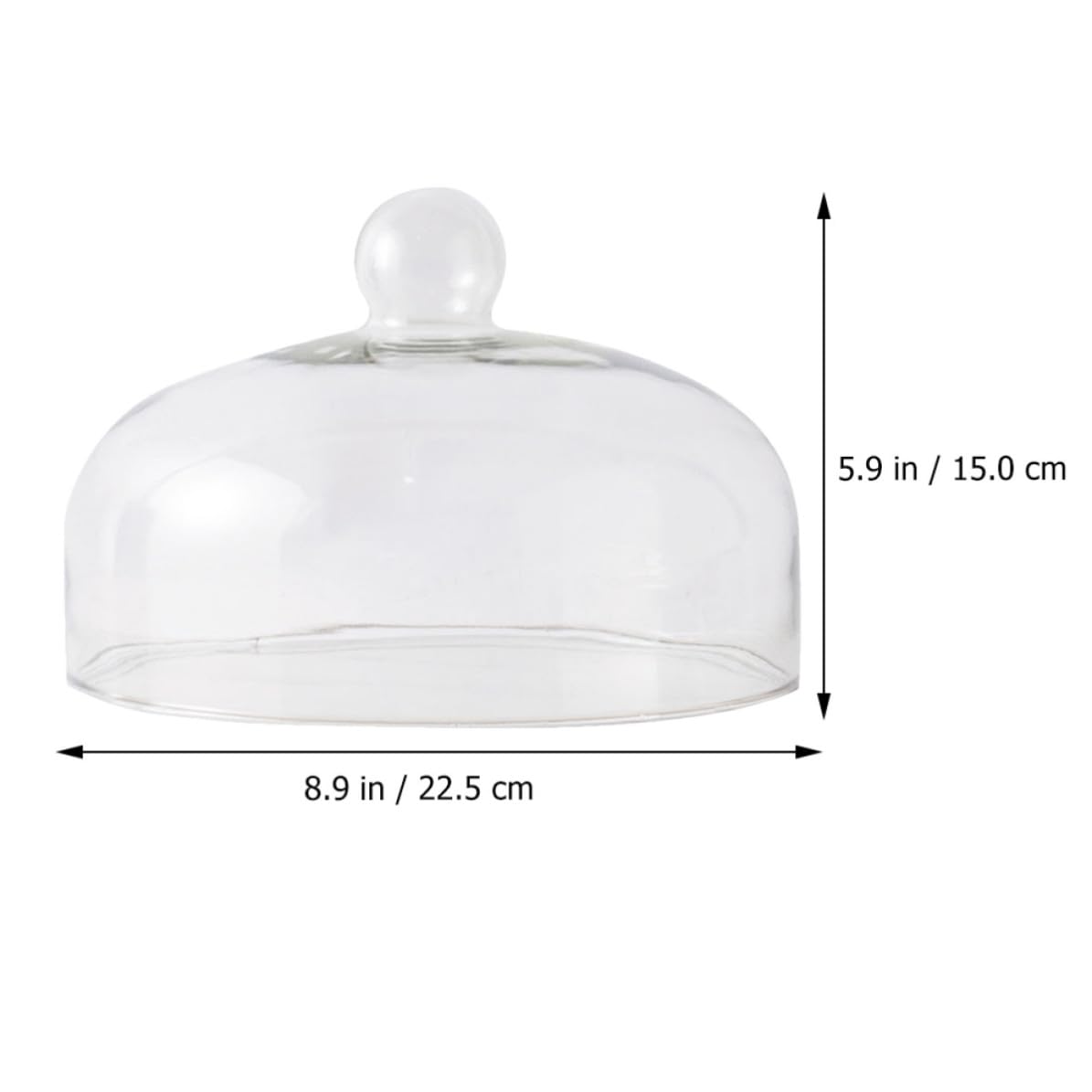 Transparente Cubierta y Redonda de Postre de Vidrio para Tartas Frutas