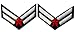 Écusson brodé chevron, emblème décoratif soldat de l'armée de l'air, grade militaire, thermocollant ou à coudre Blanc/rouge