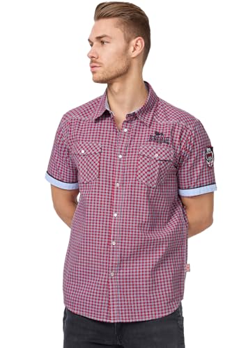 Chemise Lonsdale London Berny homme marine slim fit manches courtes en coton