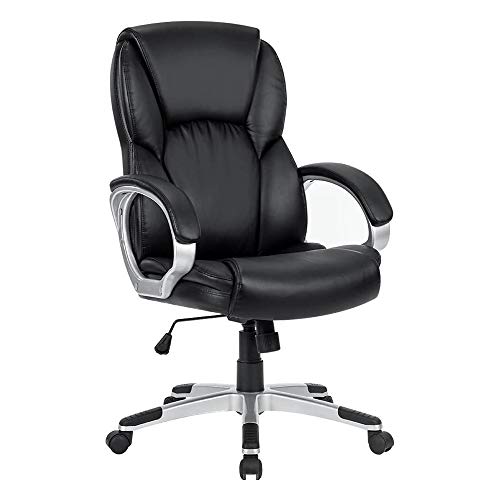 YRYRYW Silla de Oficina Silla de Oficina de Cuero con Respaldo Medio Respaldo Acolchado Soporte Lumbar Grande Mecanismo de inclinación y Altura Ajustable Household faucets
