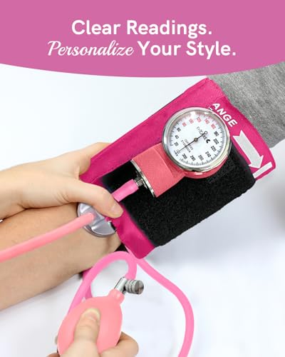 Image of FriCARE Pink Manual Blood Pressure Cuff for Nurses /Nursing /Medical Students