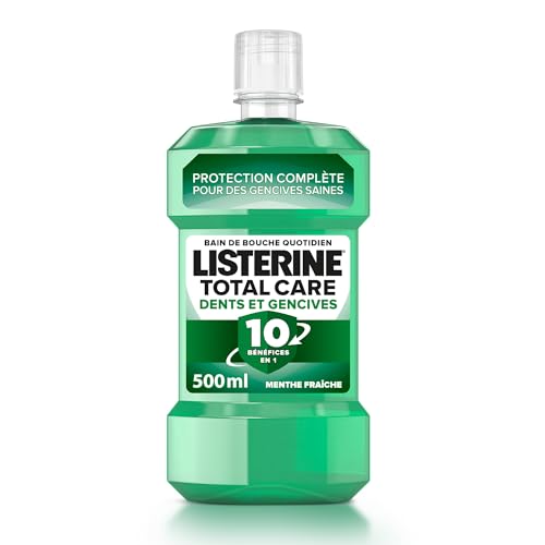 Listerine – Bain de Bouche Total Care Dents et Gencives (bouteille de 500 ml) – Soin bucco-dentaire quotidien pour des dents et gencives plus saines –...