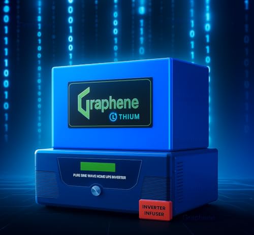 Image of GRAPHENE 12 Volt 100AH Lithium (LFP C70) Battery & 1250 VA Pure Sine Wave Lithium Inverter, Back Up More Than 150AH Lead Acid Battery, Life Expectancy 15-20 Years, Fast Charging, 5 Years Warranty