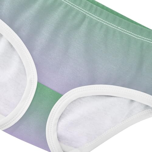 Joisal Clover Green Mauve Gradient Panties Little Girl Girls Underwear Toddlers Cotton Florals Briefs Undies Kids 2t4