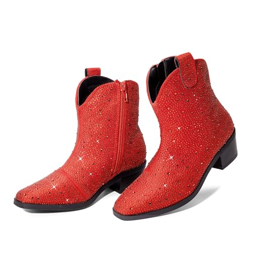 Bottines à talon bas pour fille fermeture zip et strass confortables