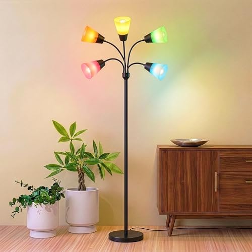 Brightech Medusa Modern LED Floor Lamp – Multi Head Floor Lamp fo...