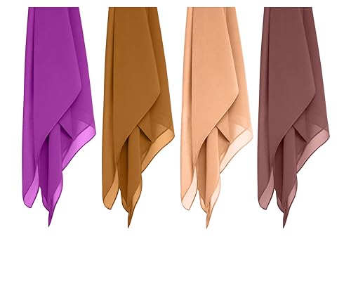 Image of Premium Georgette Hijab for Girls & Women | Lightweight and Breathable | Combo Pack of 4 | 180 cm x 70 cm