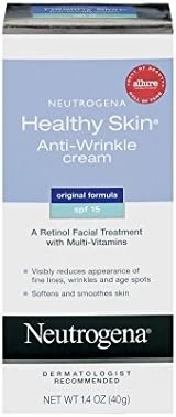 Neutrogena Healthy Skin Anti Wrinkle Retinol & Vitamin E Face & Neck Cream Moisturizer with SPF 15 Sunscreen, Oil-Free - Retinol, Green Tea, Glycerin, Vitamin E, Vitamin A & Vitamin B5, 1.4 oz (Pack of 2)