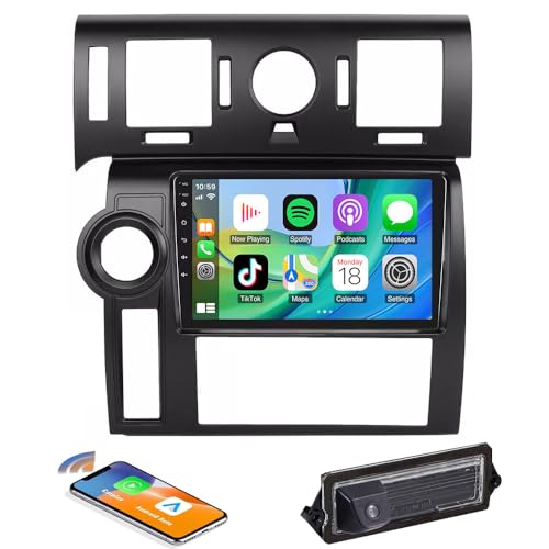 Navigatore satellitare multimediale GPS AHD da 9 Canbus Autoradio con Wireless CarPlay e Android Rear View Backup Camera Sistema Parcheggio Compatibile con Hummer H2 Cadillac Siviglia