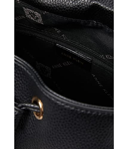 Anne Klein Womens Flap Horsebit Backpack, Black3