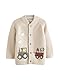 NEXT Strickjacke aus 100% Baumwolle mit Figuren Neutral Train 6 Monate