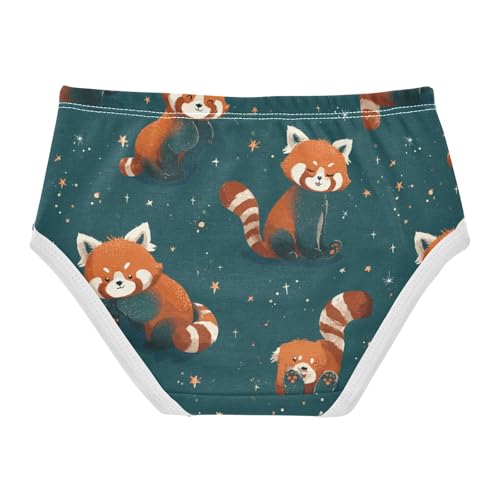 Wusikd Red Pandas Girls' Underwear Cotton Stars Girls Briefs Soft Toddler Underwear 2T2