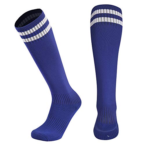 Disile Kids Youth Soccer Socks, 4 Pack Knee High Striped Tube Athletic Socks For Boys & Girls #TOP4