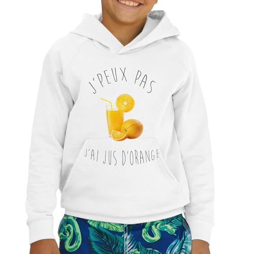 Sweat à capuche enfant J'peux pas j'ai jus d'orange pull confortable