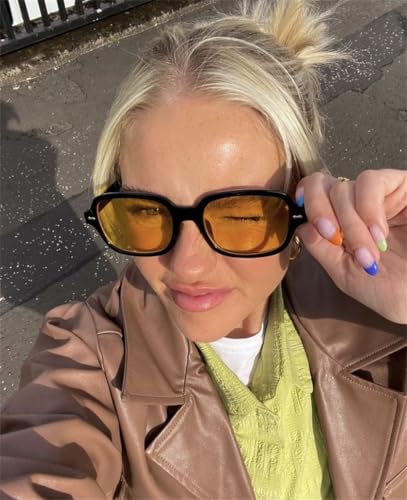 ADE WU Retro Square Sunglasses for Women Y2k Vintage Trendy Cute Square Frame Tinted Sun Glasses3