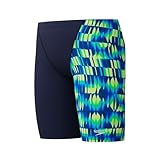 Speedo Boys Print V-Cut Jammer Swim Trunks Swimmers Peacoat/Pale Clover Size 9-10 Years