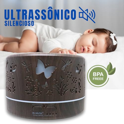 Difusor De Aromas, Umidificador De Ar, Aromatizador de Ambiente Ultra-Sônico 700Ml, Difusor De Óleo