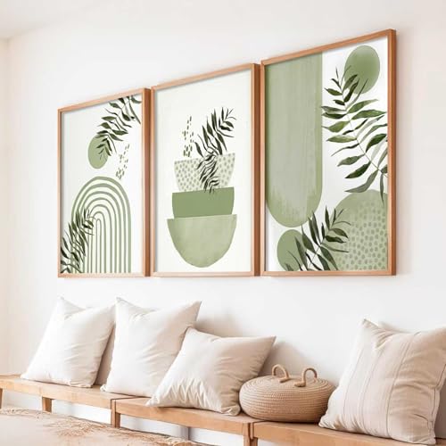 Image of kotart Painting Boho Wall Art Home Decoration Paintings With Frame For Living Room Bed Room Hotel Wall Decor Digital Reprint Set of 3 (10X13 inch)