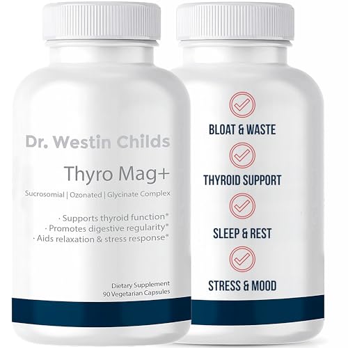 Thyro Mag+ Triple Magnesium Complex Magnesium Glycinate Sucrosomial & Mag O7 (Ozone) Thyroid & Adrenal Support Sleep Mood Energy 90 Capsules by Dr. Westin Childs