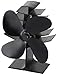 Produktbild Wärmebetriebener Holzofenventilator mit 4 Flügeln - Ultra Leise Kamin Holzverbrennung Umweltfreundlicher Ventilator Effiziente Wärmeverteilung - Schwarz