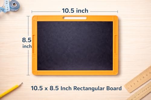 Image of YAJNAS Double Sided Blackboard Slate with Handle for Kids Chalkboard Writing Drawing Learning Board Pre Writing Practice Educational Toy for Toddlers Preschool Nursery LKG UKG Children 8.5x10.50 Inch